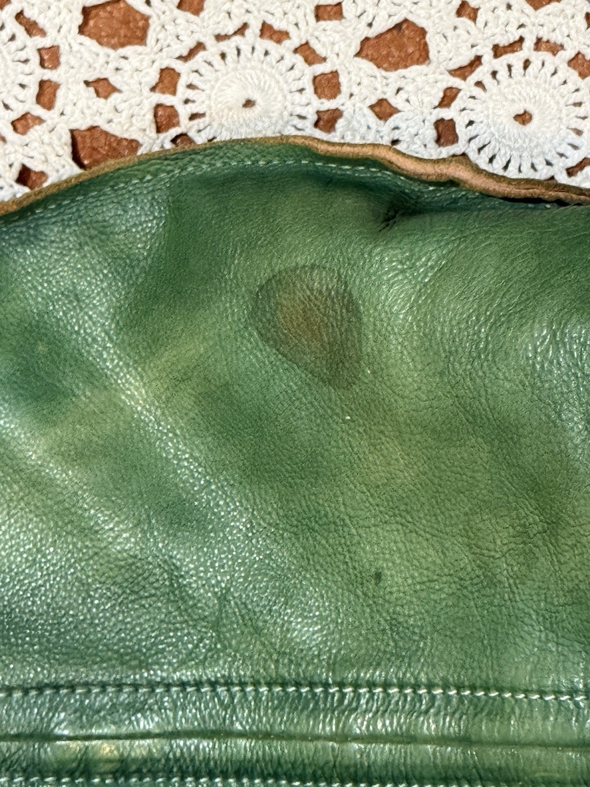 Old Trend Forest Island Green Tote Satchel Bag Purse Distressed Leather Boho