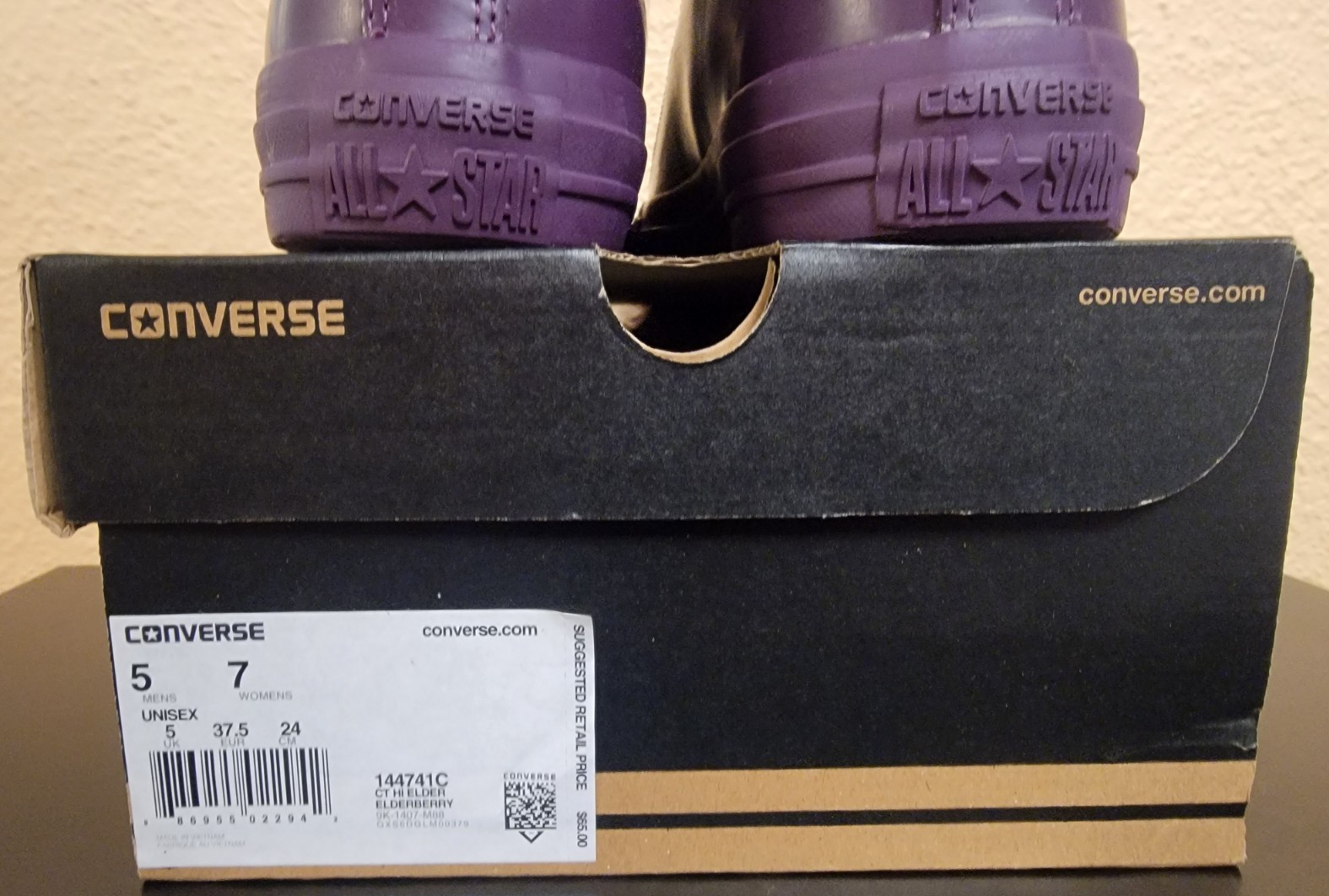 Converse CTAS Rubber Hi Elderberry 144741C Unisex M5 / W7 NIB FREE SHIPPING!!
