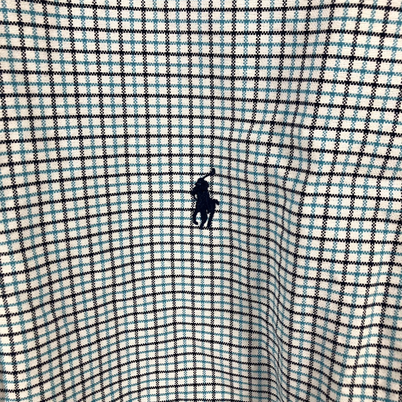 Ralph Lauren Custom Fit Mens L Button Down Long Sleeve Shirt Check Small Pony