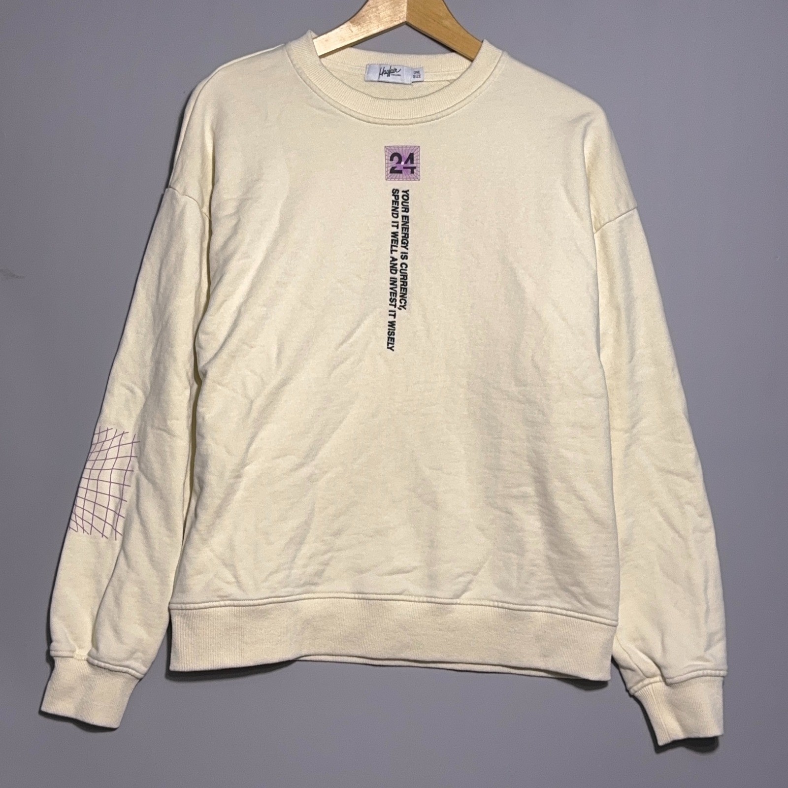 Mayfair Graphic Sweatshirt Womens Size One Size (Fits M) Cotton Cream Streetwear