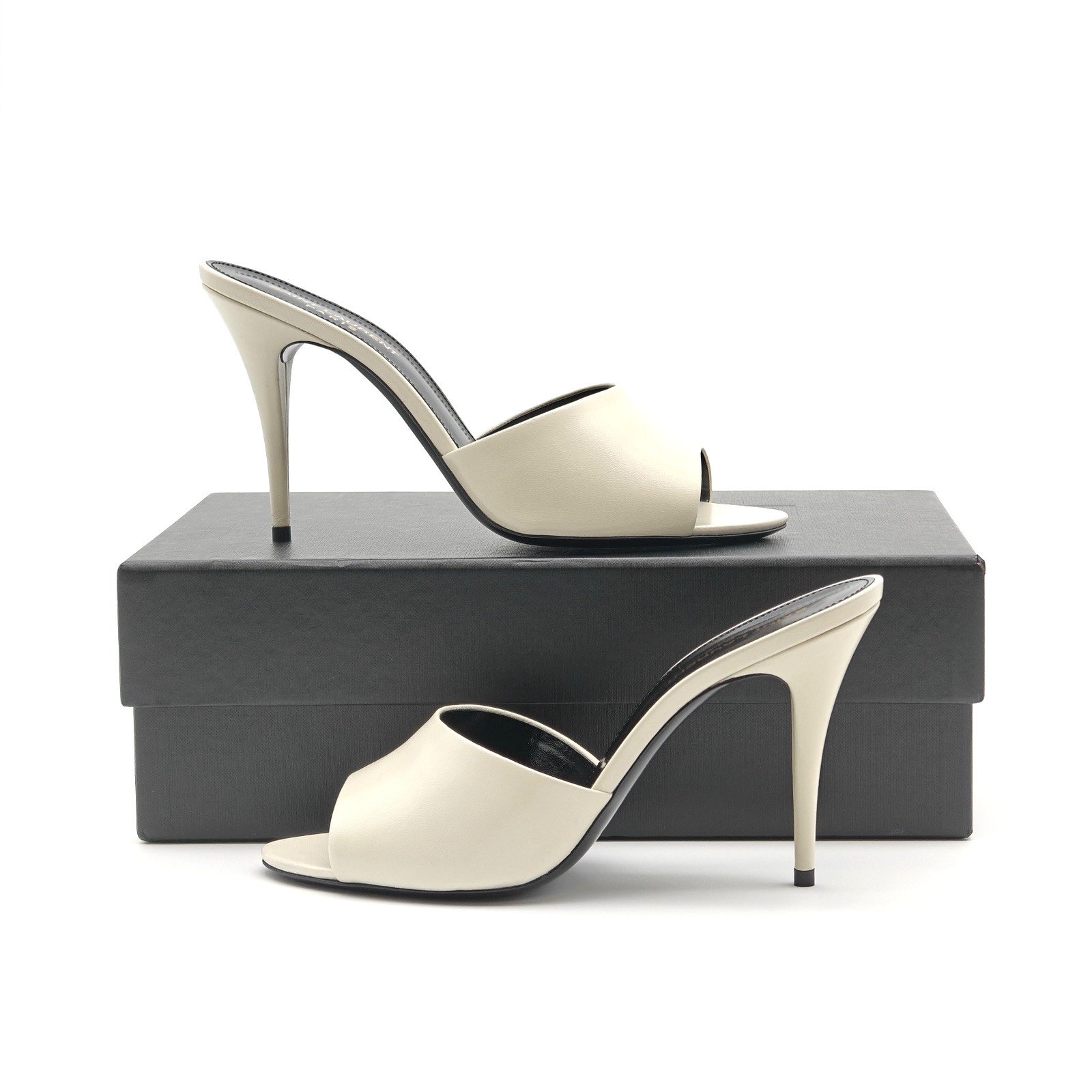 Saint Laurent LA 16 Mules Pumps White UK 4 US 7 EU 37 17084