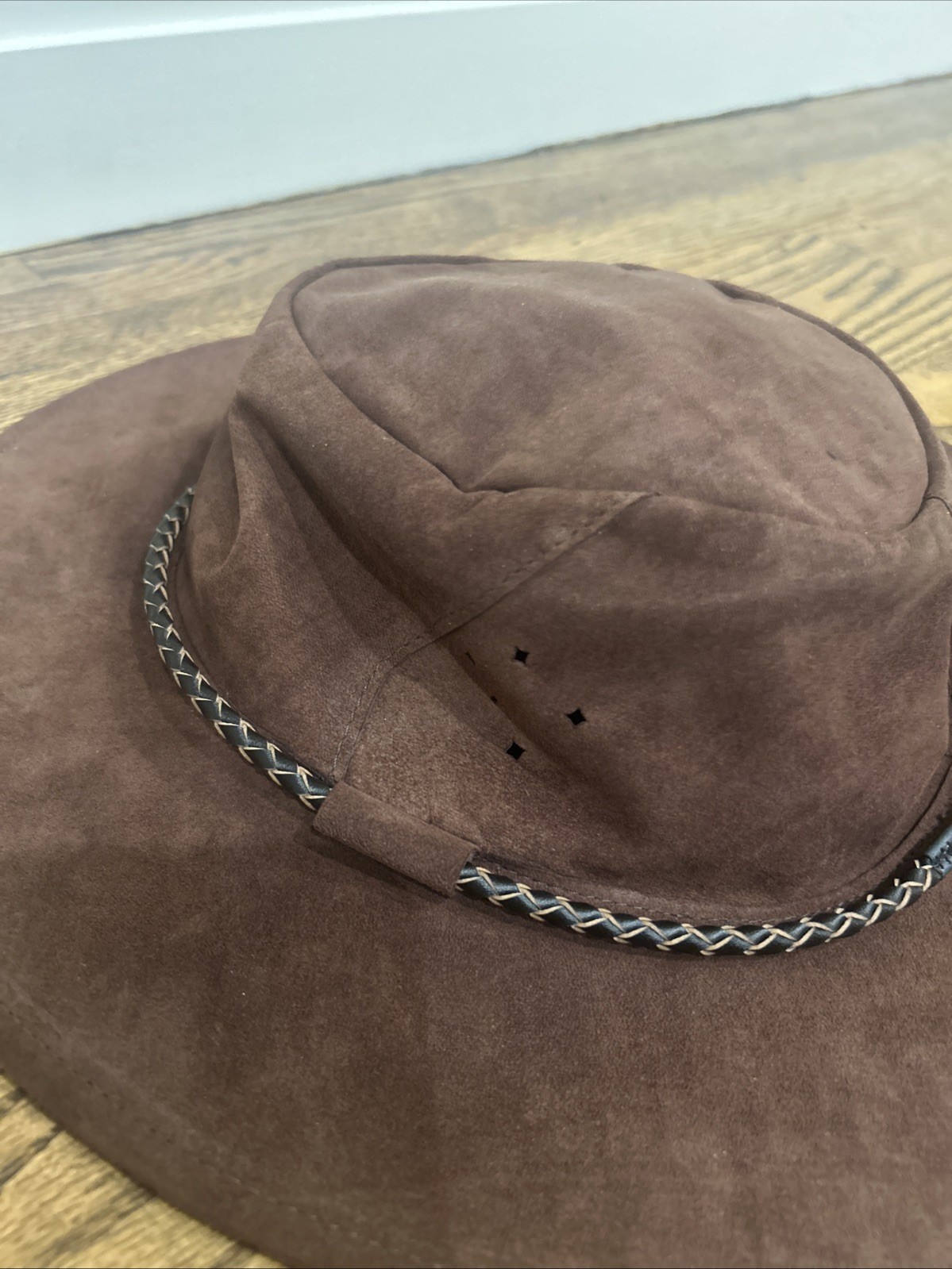 Kakadu Australian Made Genuine Kangaroo Leather Outback Hat Sz Large Brown NEW