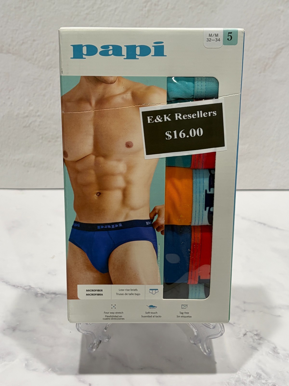 Papi Multicolor Low Rise Briefs 5 Pack Size M
