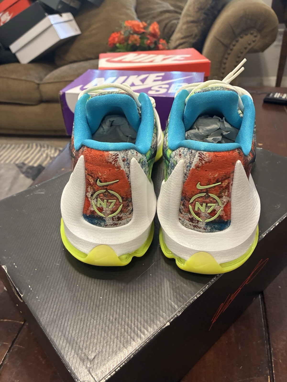 Nike KD 8 N7 Kids US 9 Low Top Basketball Sneakers Multicolor 811363-123