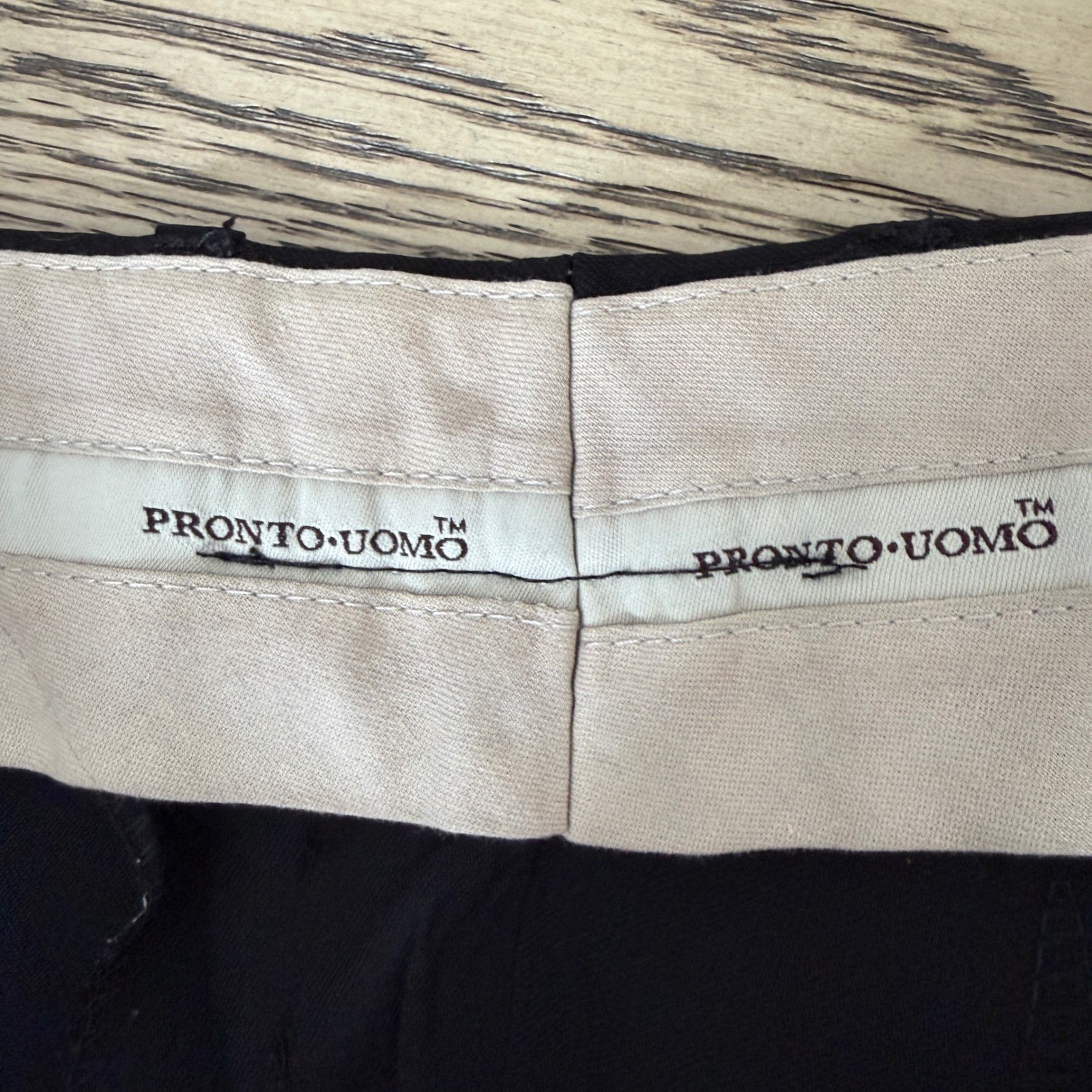 Pronto Uomo Mens 41 Black 100% Worsted Wool Pleated Cuffed Dress Pants Canada