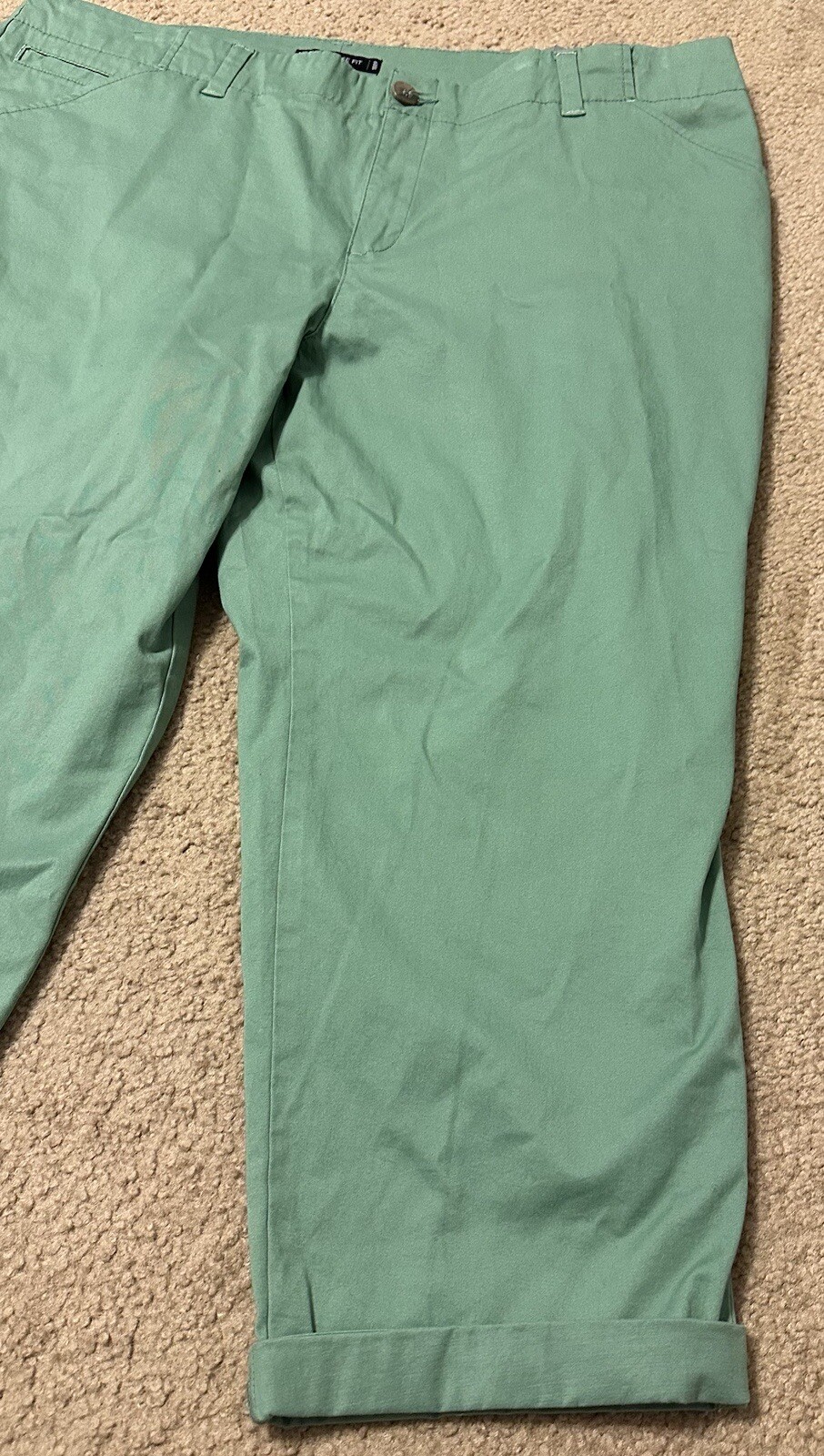 LEE Capri Size 18W Spearmint Green Mid Rise Fit Cropped Pant New Nwt!