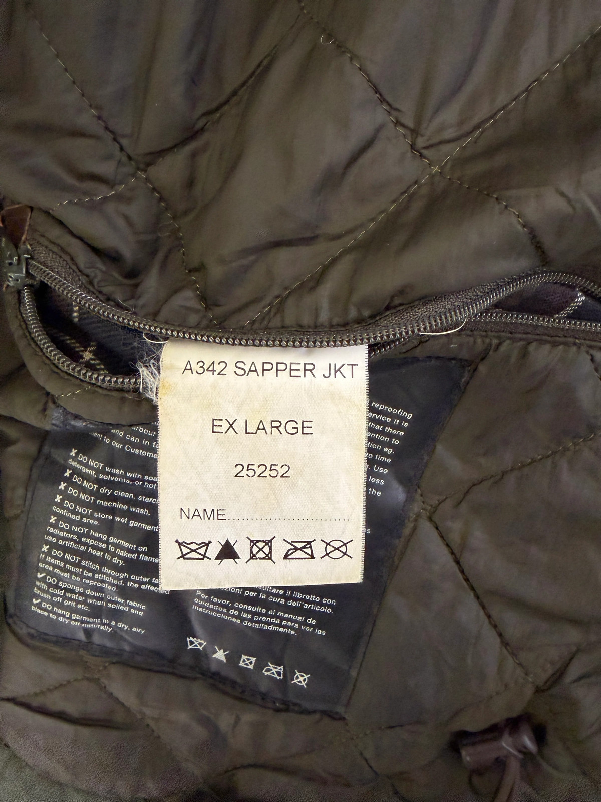 Barbour Mens Olive Green Xlarge Sapper Jacket – Man Olive Waxed Sapper…