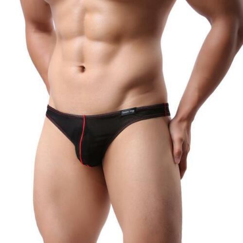 Men’s Slinky Smooth Stretch Transparent Nylon Mesh Triangle Back Brief Underwear