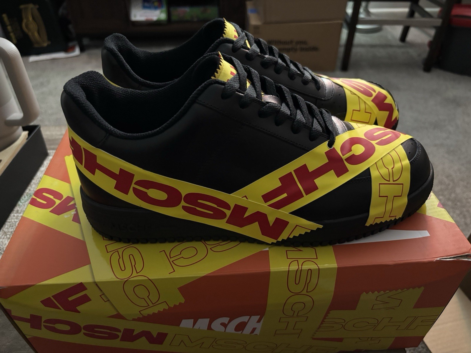 MSCHF Limited Edition TAP3 Black and Yellow Shoes Size 10 Medium New