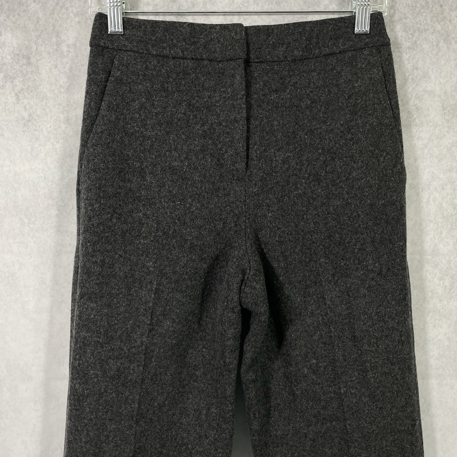 J. Crew Mario Bellucci Pants Womens Size 2 Gray Italian Wool Blend Elastic Waist