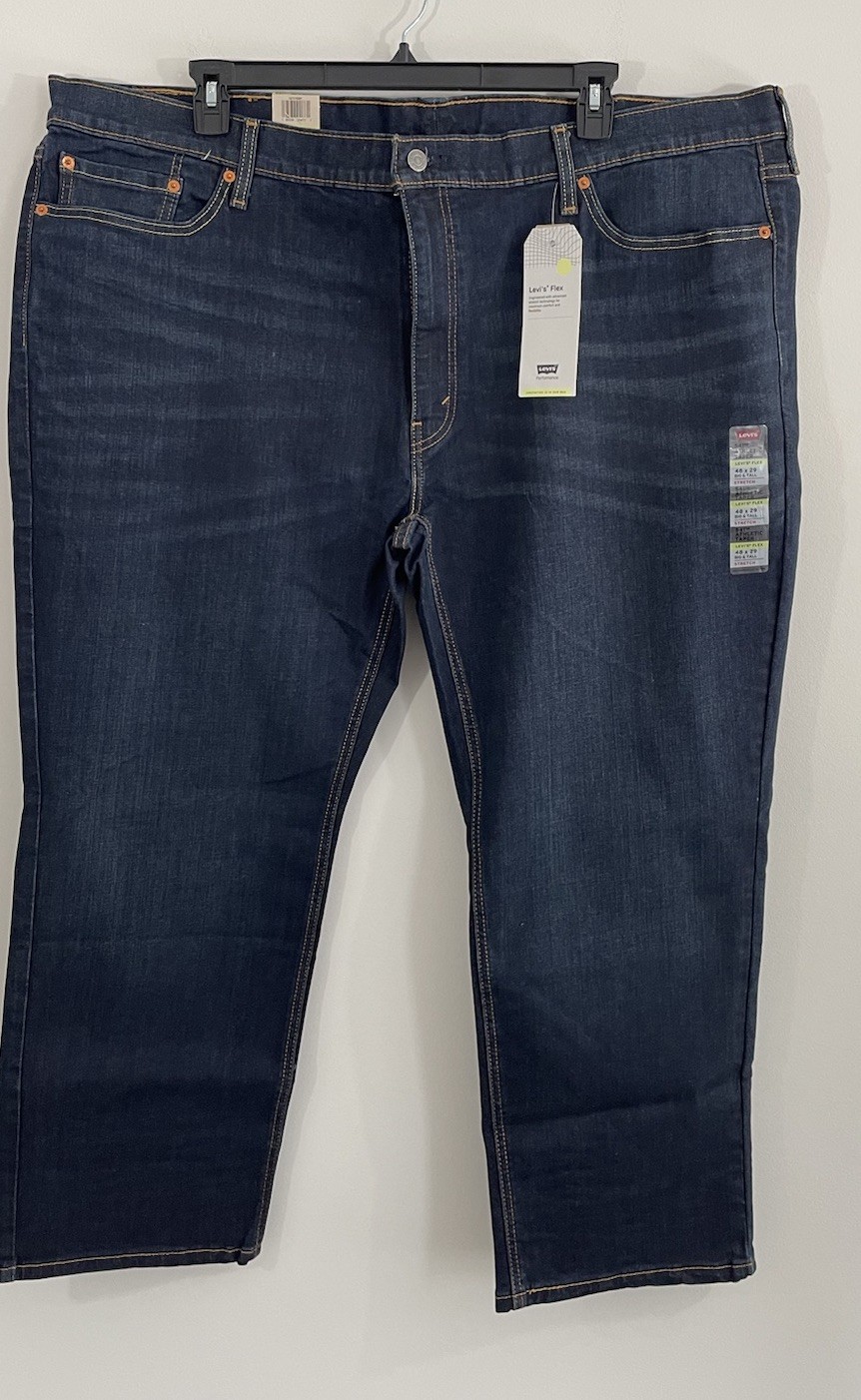 NEW LEVIS 541 Athletic Taper Jeans mens 48×29 Stretch Big &Tall performance flex