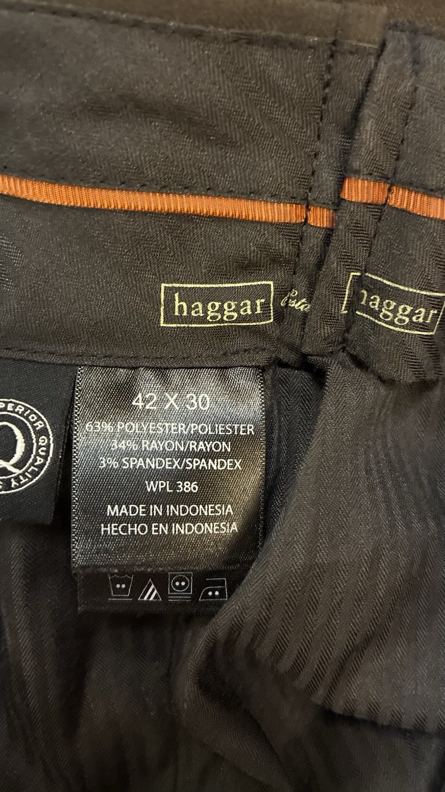 Mens Hagger Dress Pants Black Size 42/30