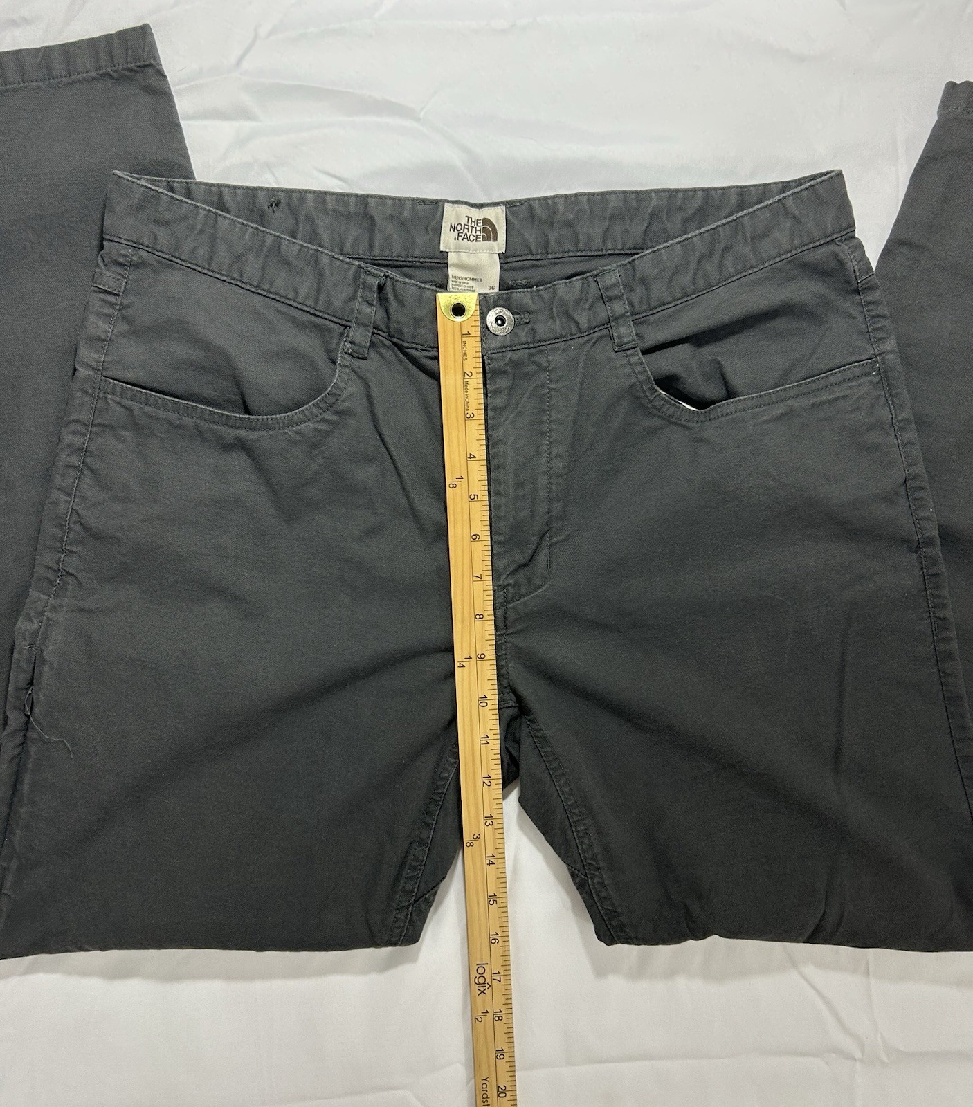 The North Face Mens Jeans 36×30 Regular Fit Straight Charcoal Gray Wash Logo