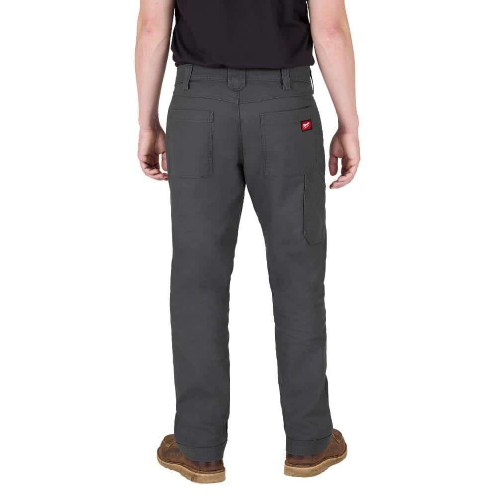 Milwaukee Men’s 36 in. x 30 in. Gray Cotton/Polyester Work Pants with 7 Pockets