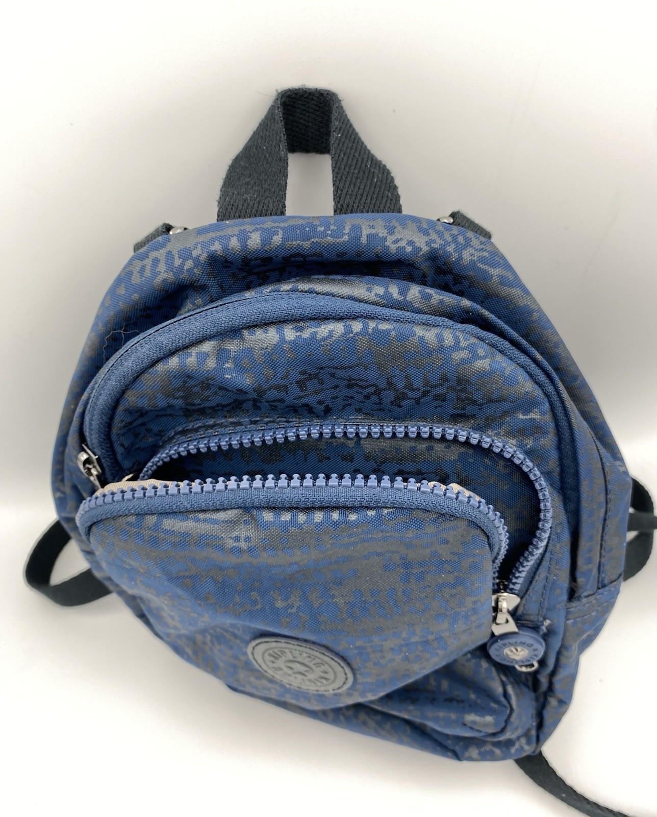 Kipling Lovebug Small Travel Backpack Bag Blue Eclipse Black Strap