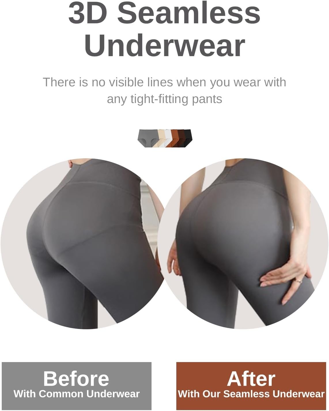 Womens Underwear Seamless High Waisted Briefs Silky Stretch No Show Breathable