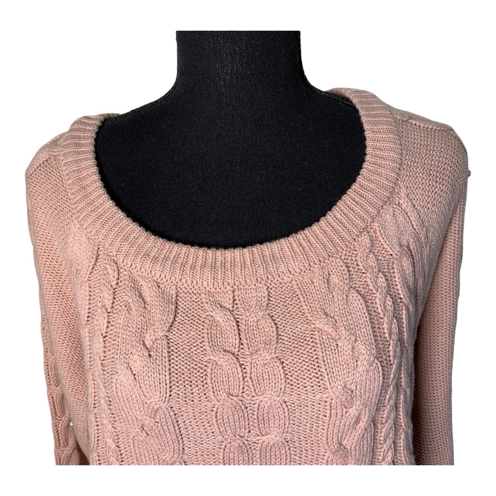 Freshman NWT XL Junior Pink Pearl Embellished Pull-over Sweater G200