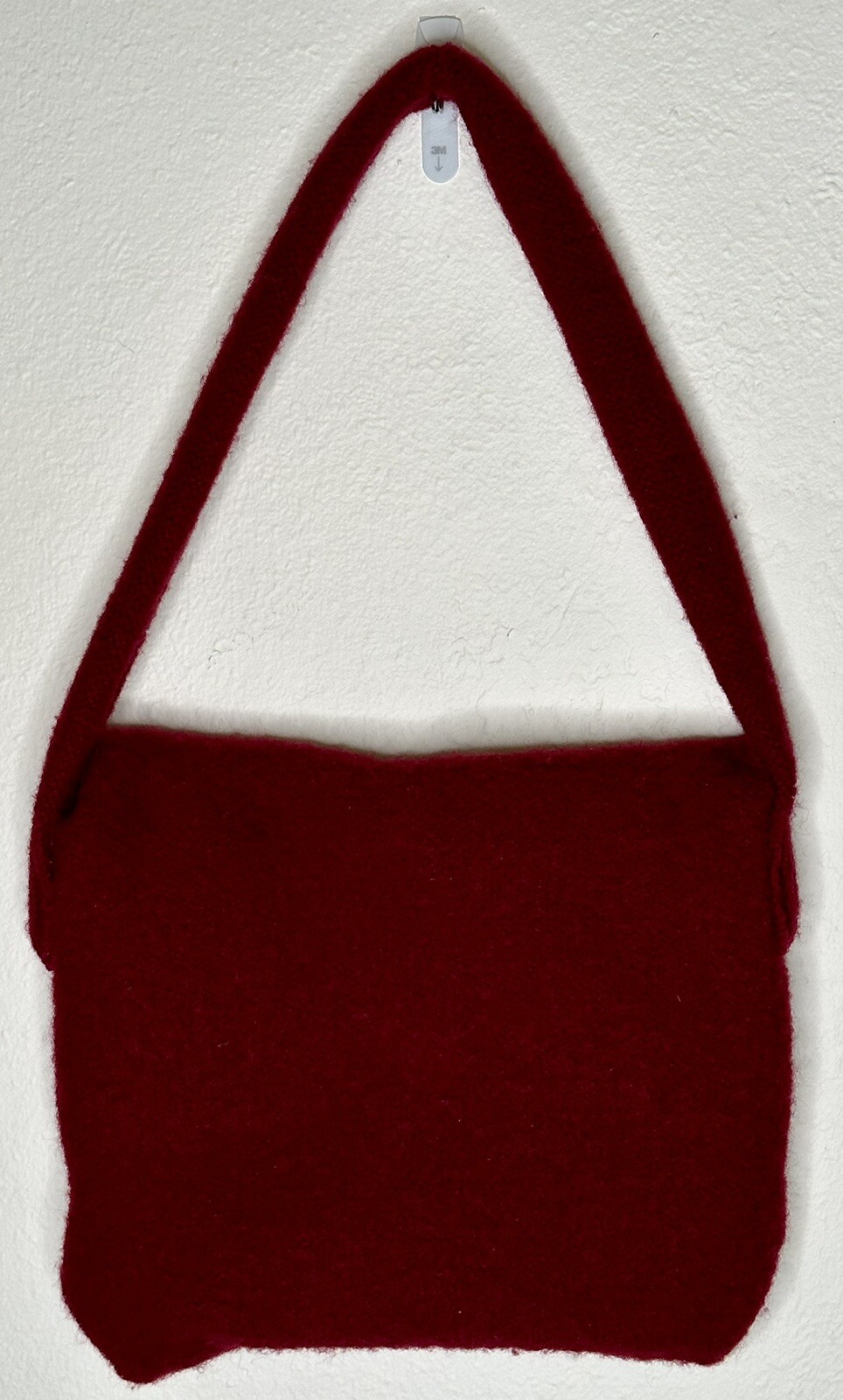 Handmade Wool Shoulder Bag Purse Pouch Button Knitted Felt Fabric Nordic Flair