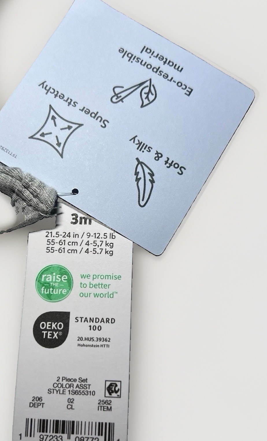 Carter’s Comfy Soft – Gray 2 Piece Set Size 3 Months Pants & Shirt W/ Hand Mitts