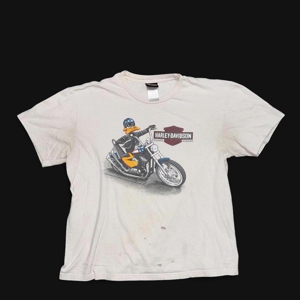 Harley Davidson Shirt XL Looney Tunes Daffy Duck Northshore Slidell Thrashed
