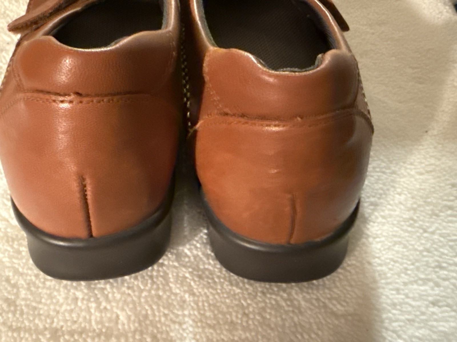 SAS Tripad Comfort Women’s Brown Leather Mary Jane Hook & Loop Flats 8.5M