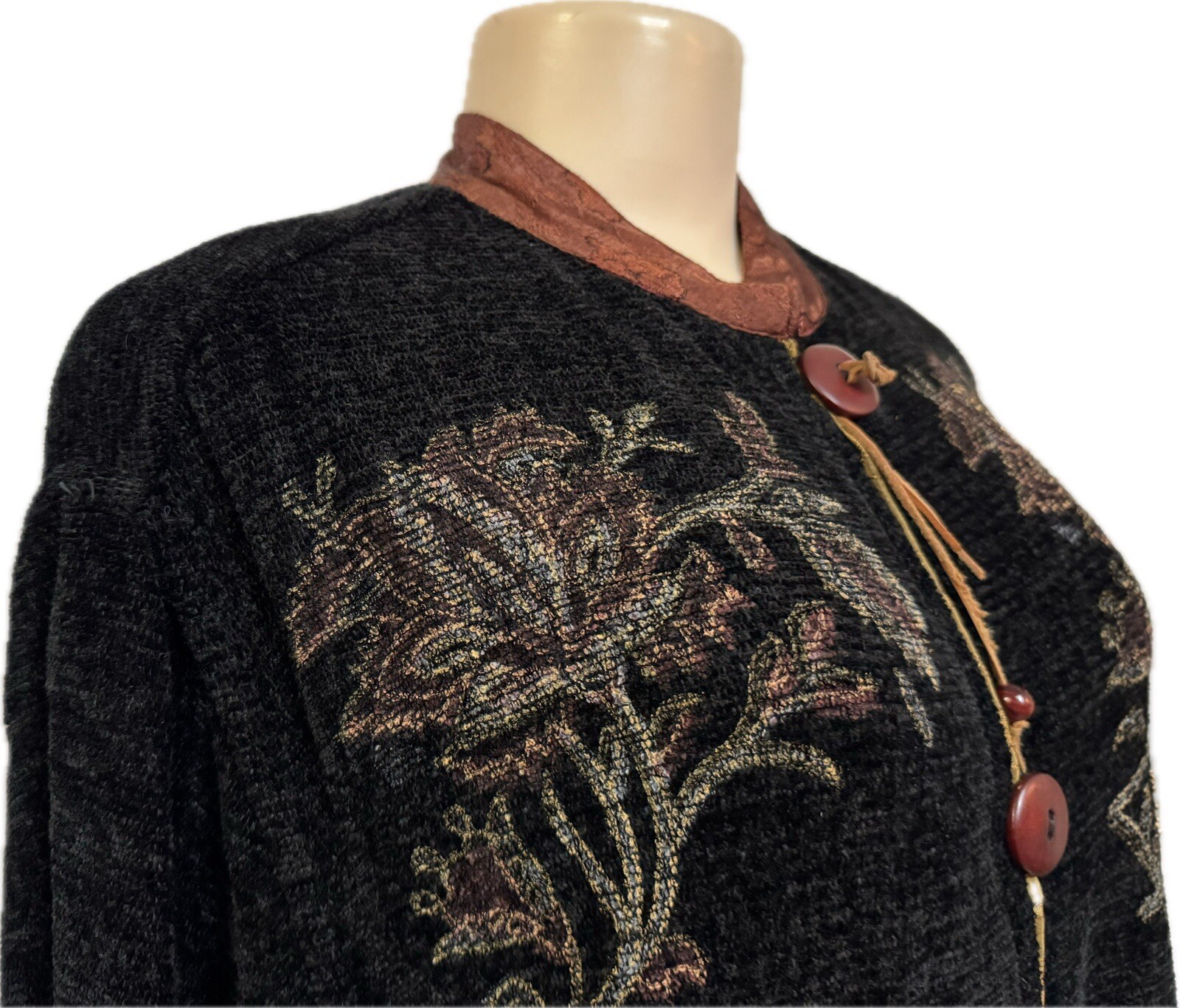 Flashback womens sweater size M vintage black artsy embellished top gorgeous
