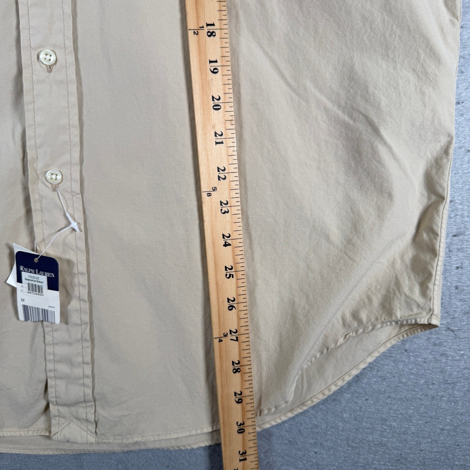 Ralph Lauren Blake Garment Dyed Broadcloth Button Down Shirt Men’s Medium Beige
