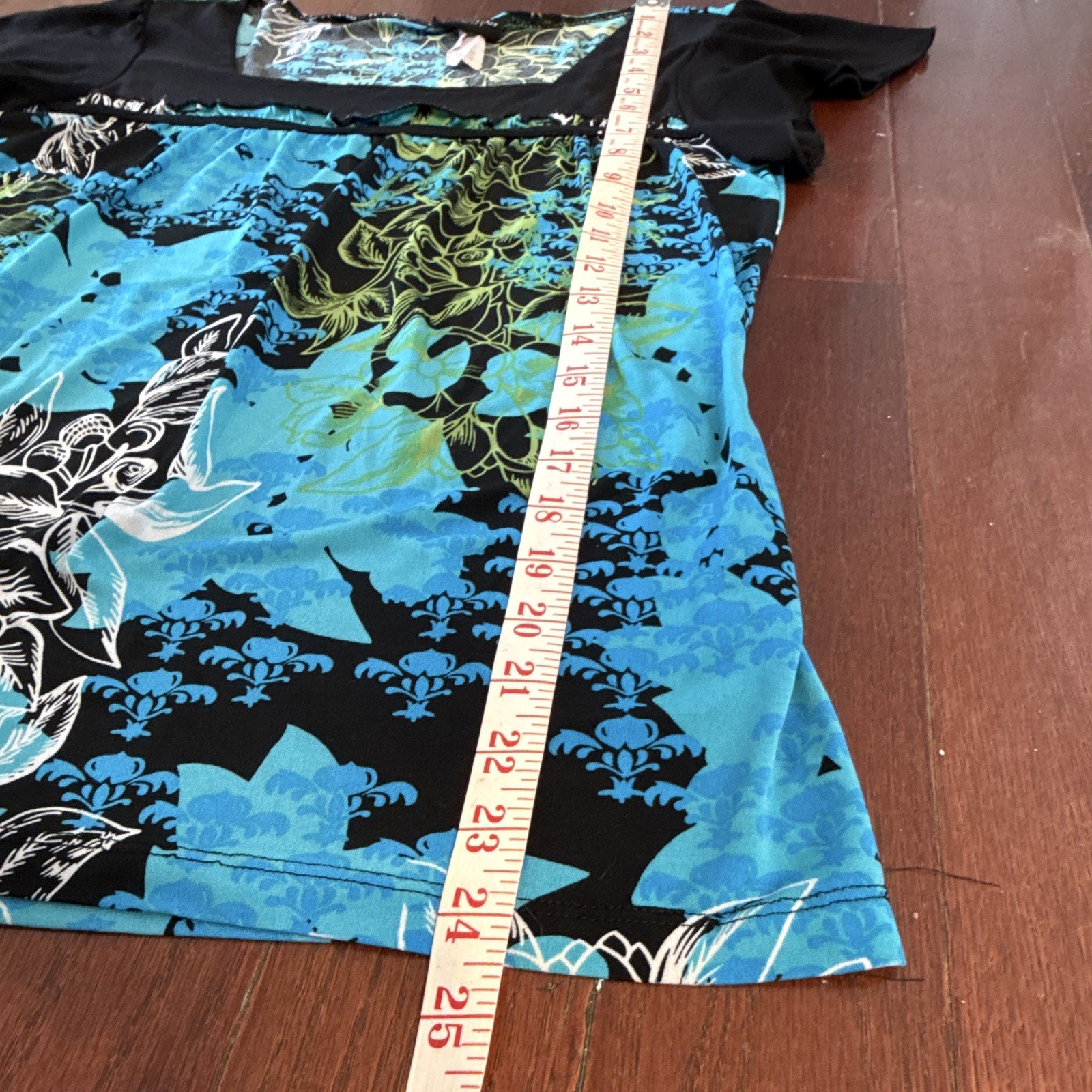 Perseption Concept Women’s Blouse Blue/Green/Black Floral Medium