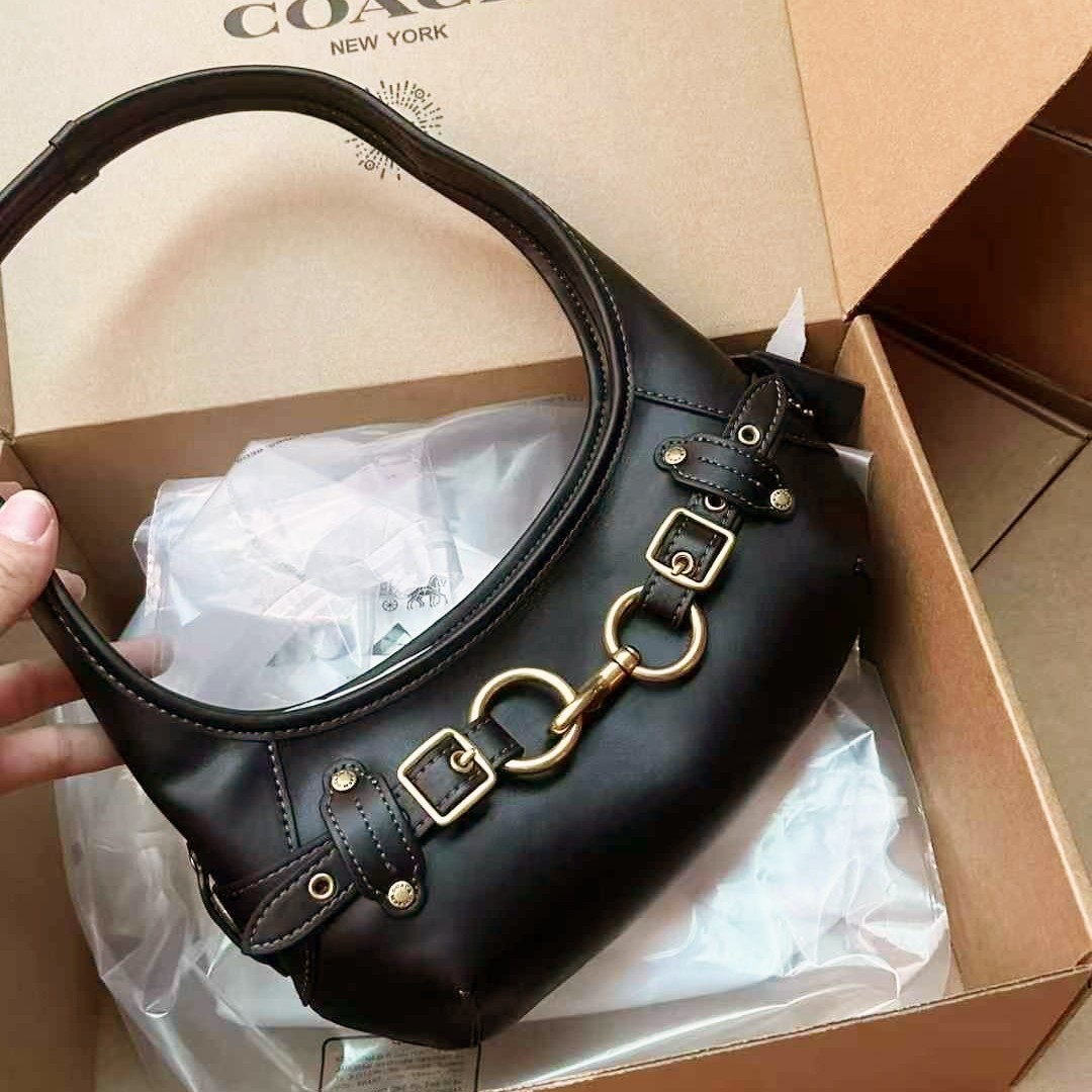 COACH Belted Ergo Shoulder Bag 26 Leather Black CEN80 F/S [DDP]