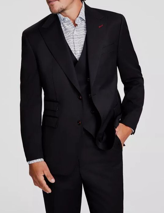 Tayion Collection Men’s Black Classic-Fit Solid Blazer Suit Jacket Size 40R