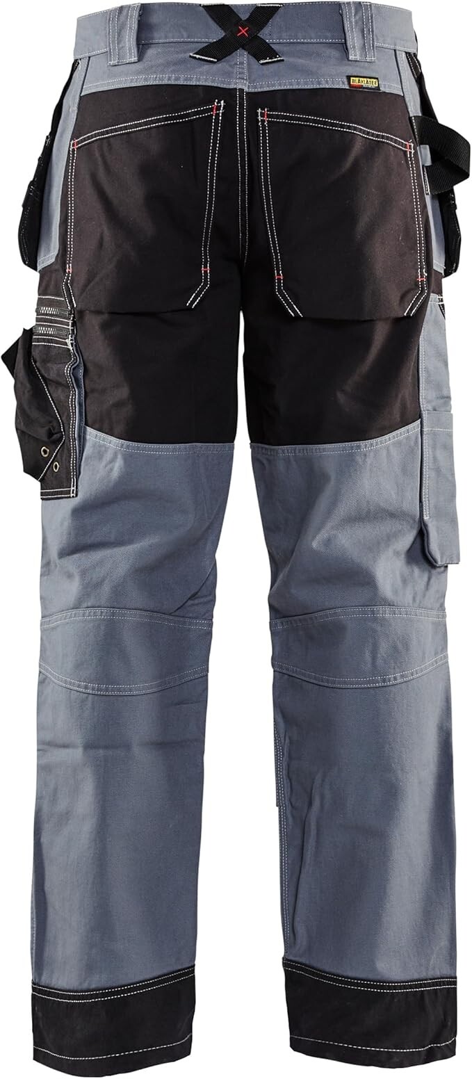Blaklader Men Cotton Durable Work Pants with Cordura Reinforced Pockets, 44Wx34L