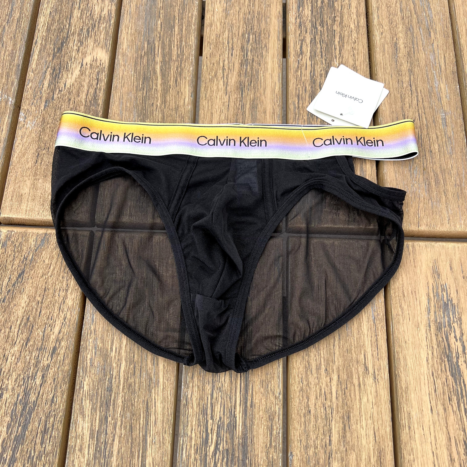 Calvin Klein CK men black icon sheer mesh nylon brief underwear size S M L XL