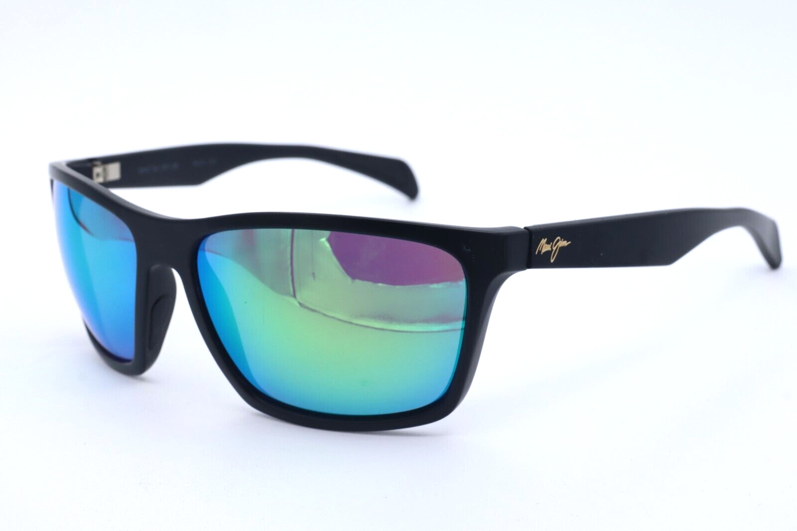 Maui Jim Makoa MJ 804-2M Square Black Sunglasses Polarized Green