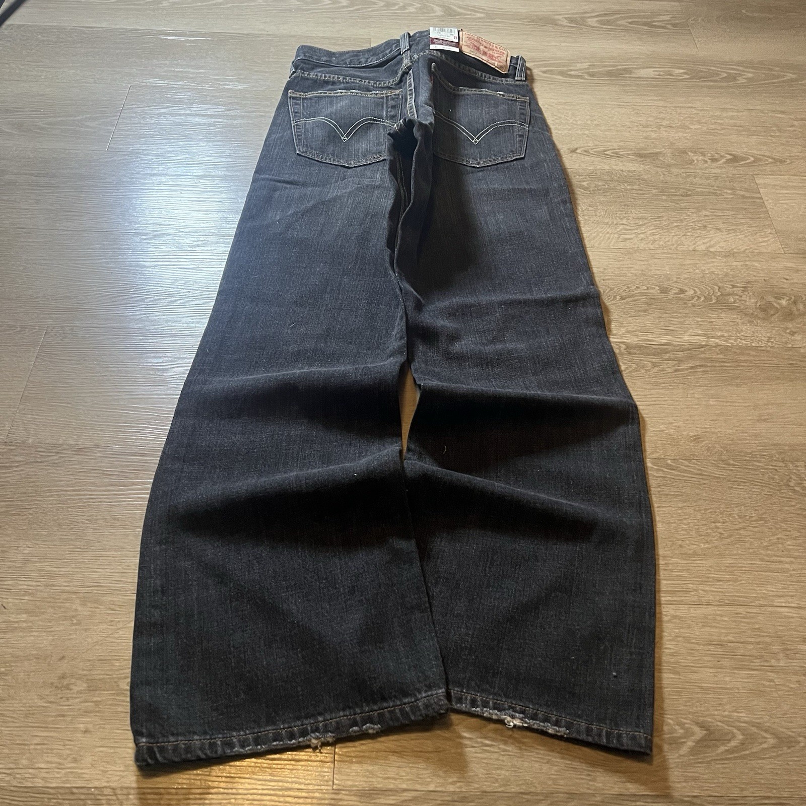 Y2K Deadstock Levi’s 567 Loose Bootcut Jeans Black Wash 28×28.5 Baggy Vintage