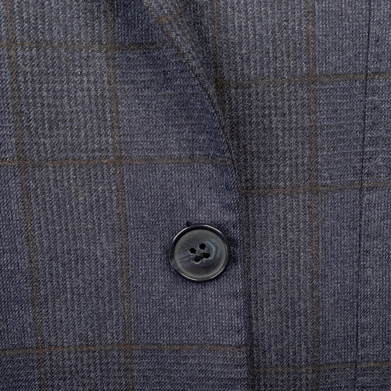 Mens 44 R Joseph Abboud ” Black Label ” Navy Windowpane Flannel Weight Made USA