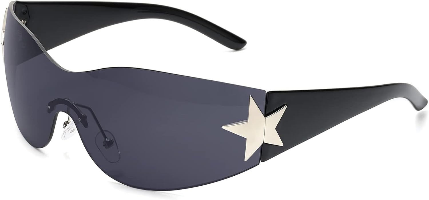 Lightweight Rimless Y2K Sunglasses for Men and Women – UV Protection & Style