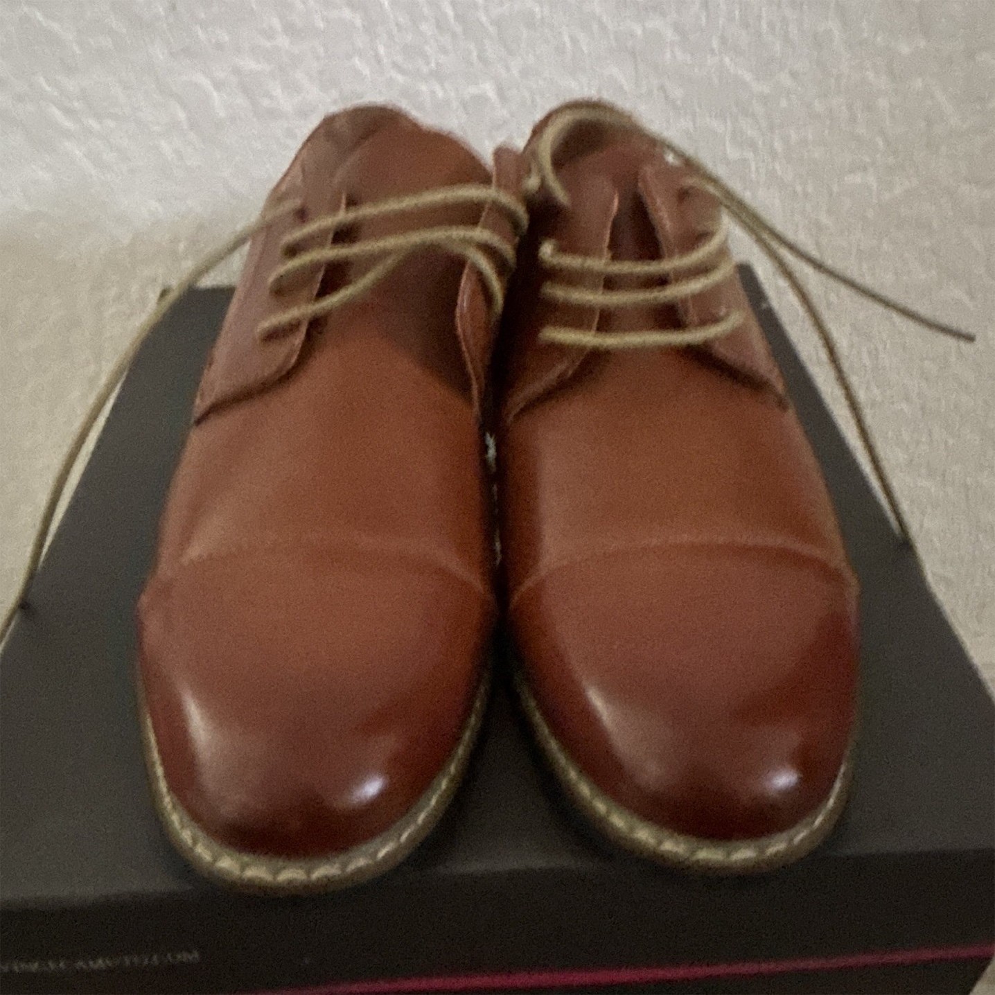 Bruno Marc Prince Wide Men’s Brown Oxford Cap Toe Wide Lace Up US 7