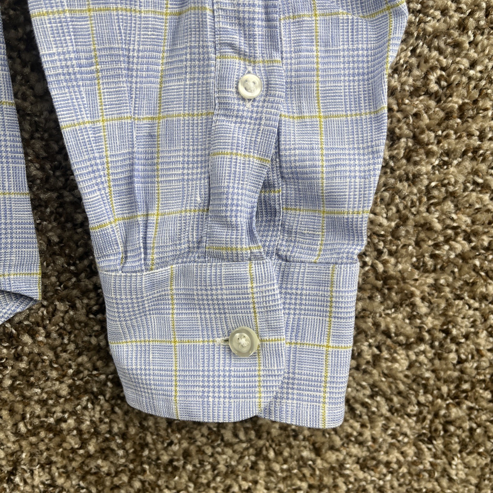 Lands End Baird McNutt Irish Linen Button Up Shirt M Mens Tailored Fit 15 – 15.5