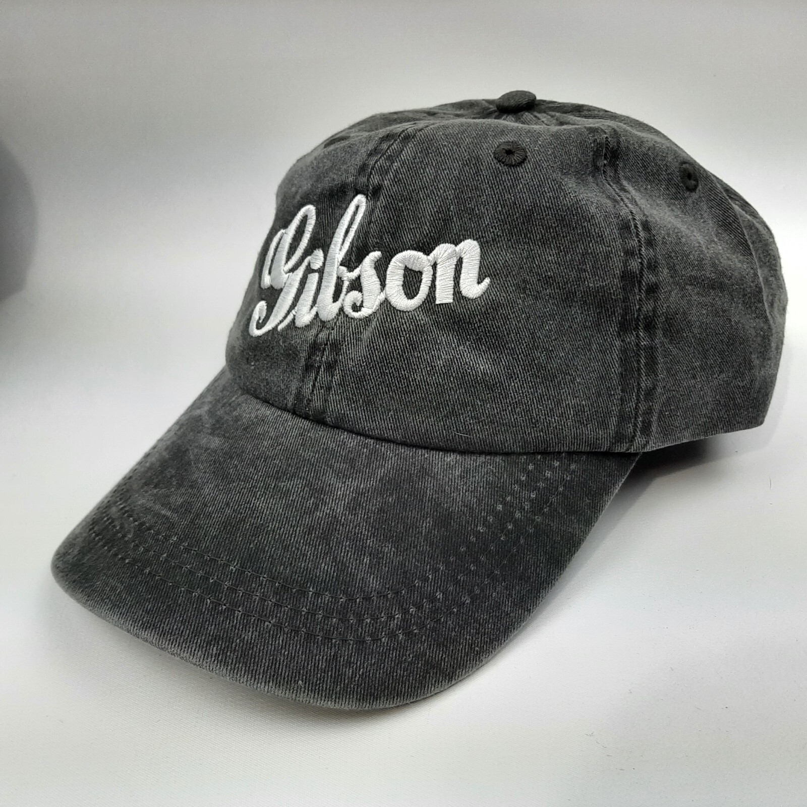 Gibson Guitars Low Profile Baseball Dad Hat Cap Buckle Gray Cotton Embroidered
