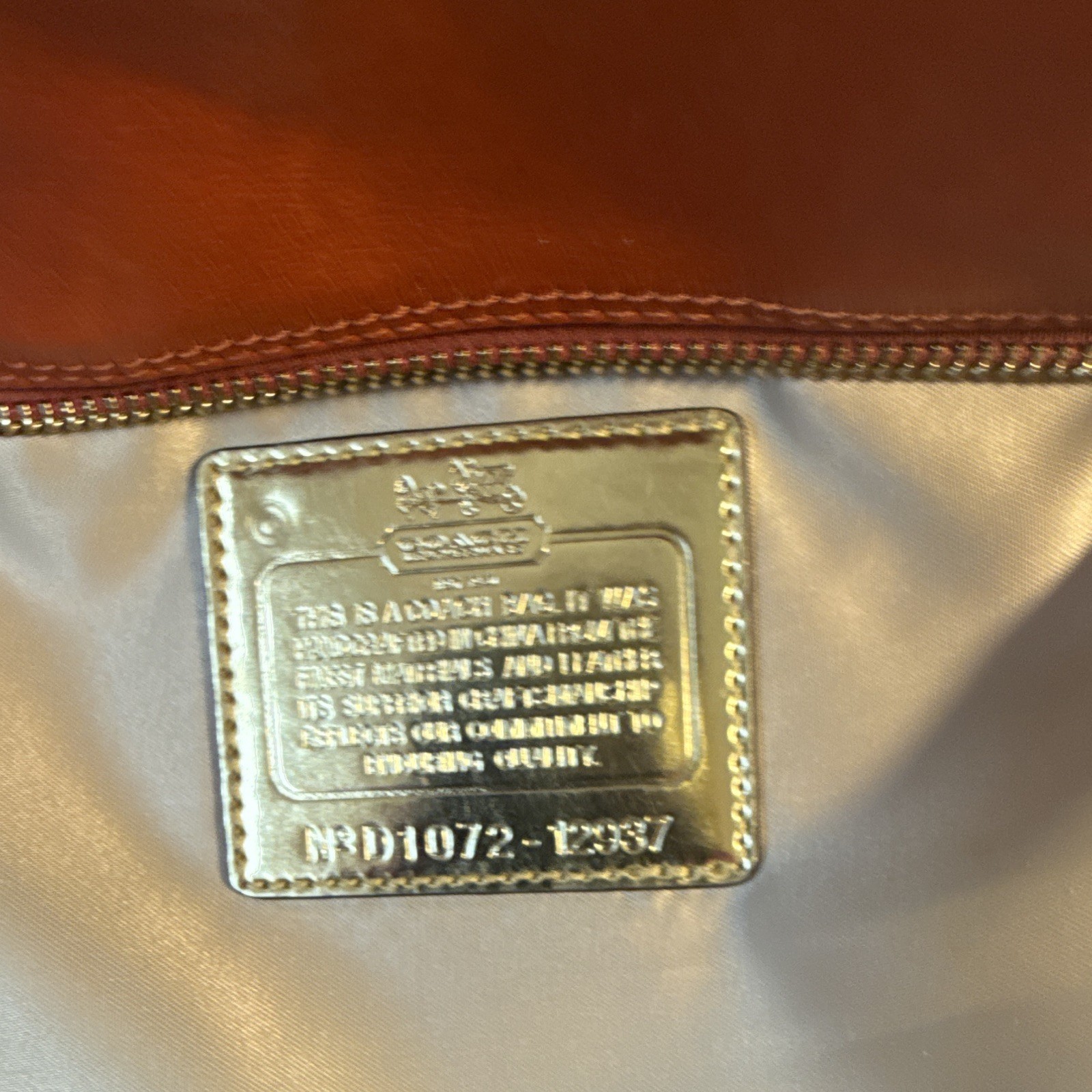 Coach Orange Large Satchel Top Handle Zip Detachable Strap Silver Hardware