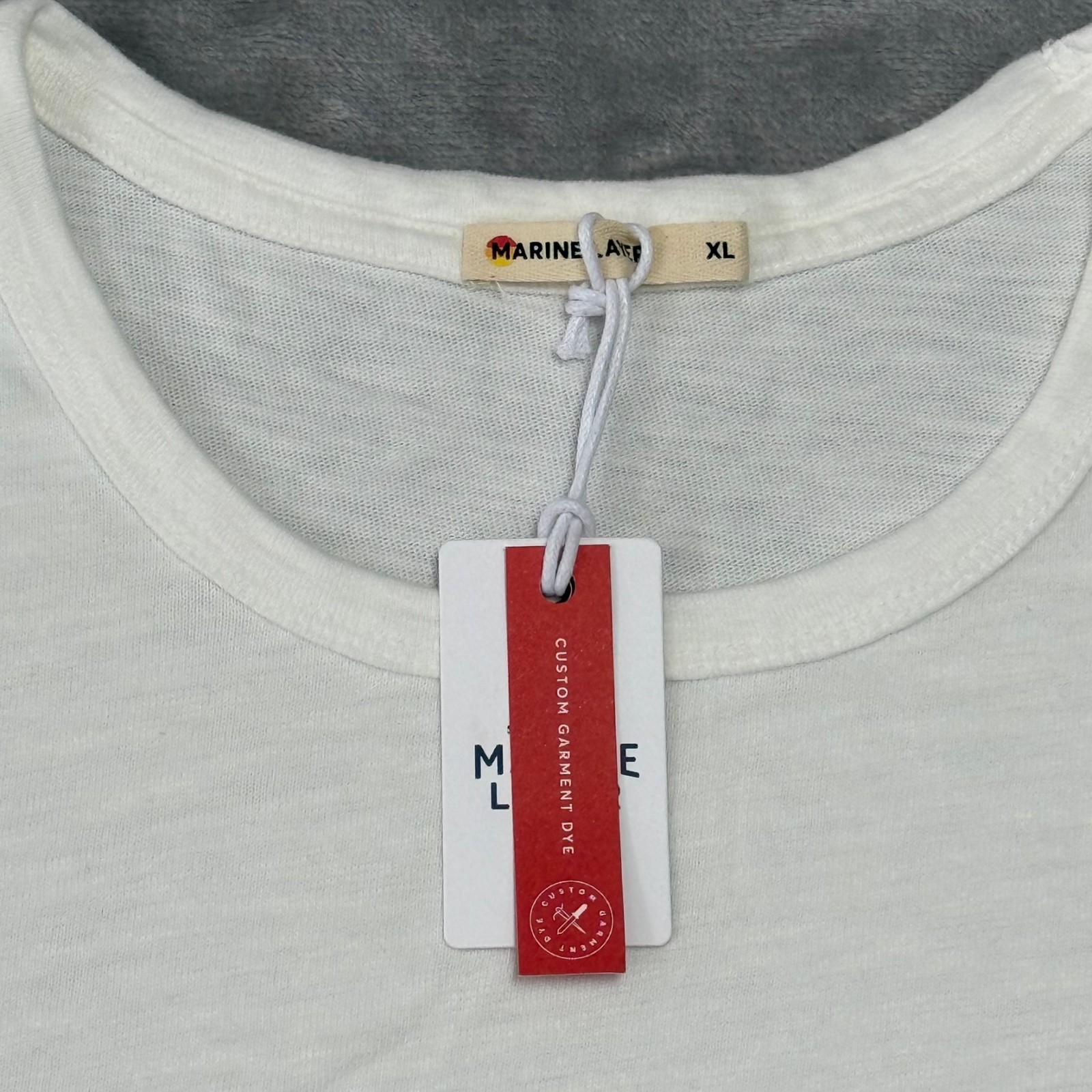 Marine Layer Heavy Slub Pocket Tee T-Shirt Mens XL Antique Cream Soft New NWT