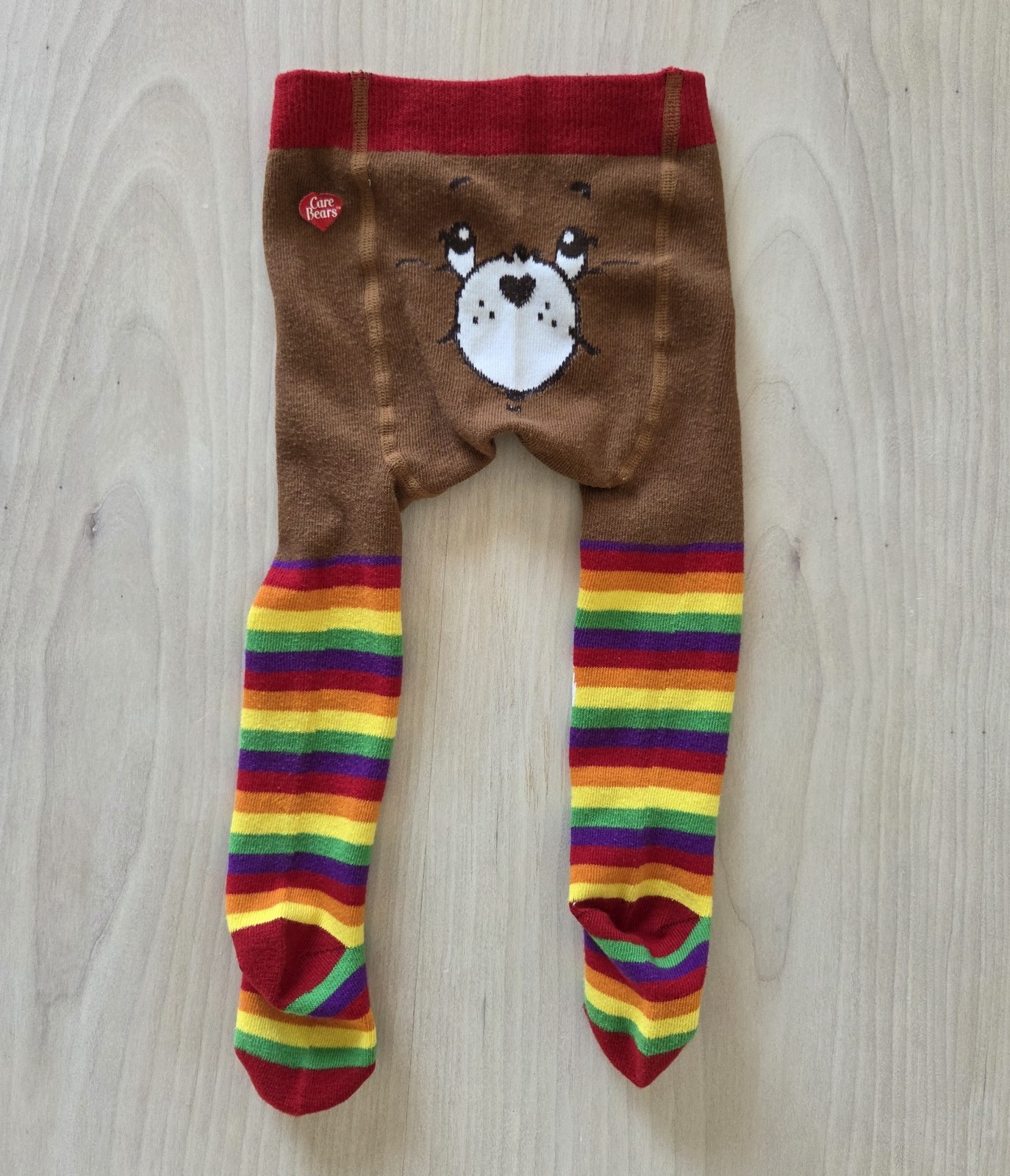Care Bears Tender Heart Bear Rainbow Knit Infant Tights Size 6-12 mos