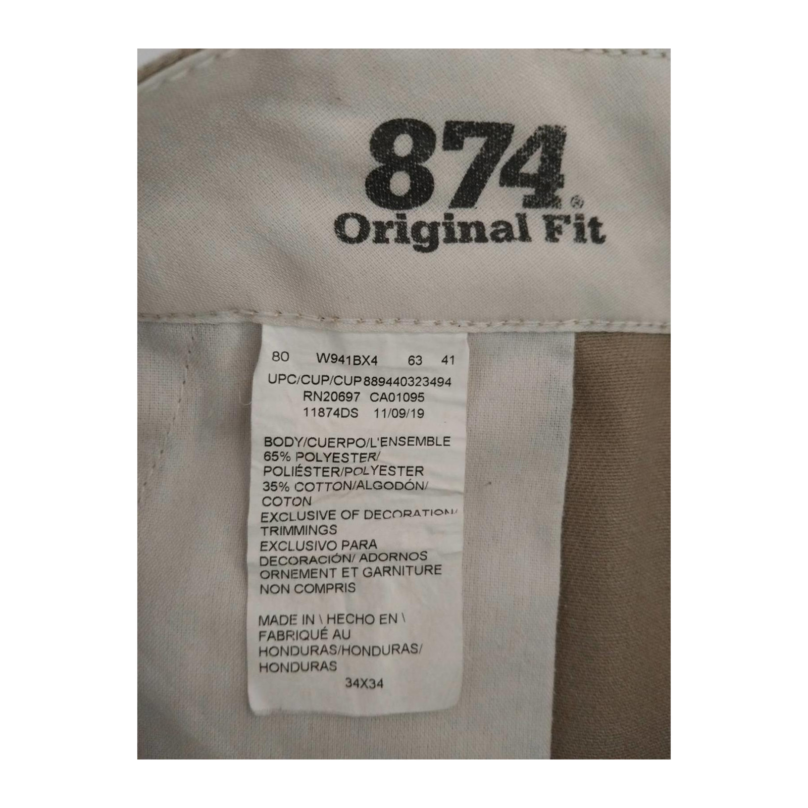 Dickies 874 Original Fit Chino Beige W34 L33