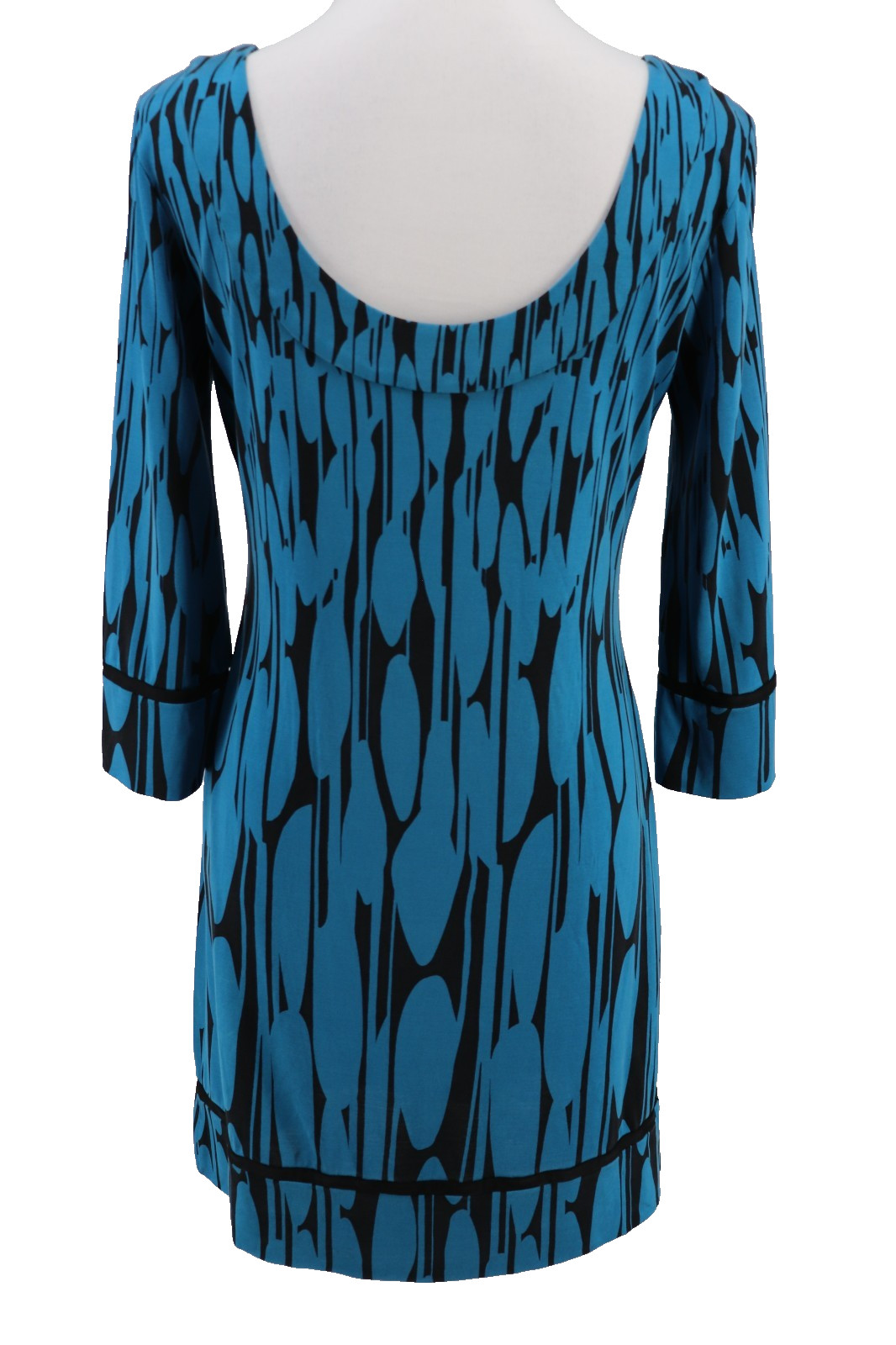 Diane Von Furstenberg All Silk Dress Sz Small Aggie Freedom Trail Mini Teal DVF