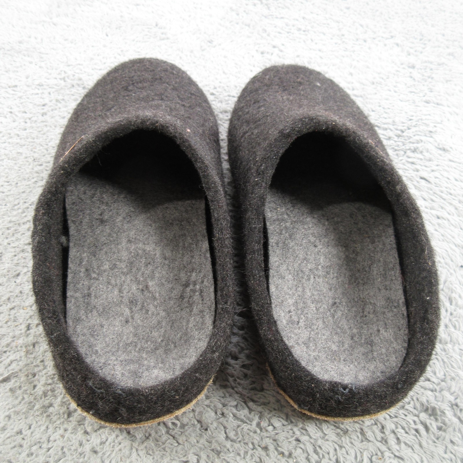 Woolfit Slippers Womens Size 8 Gray Wool Felt Clog Slip On House Shoes Comfort