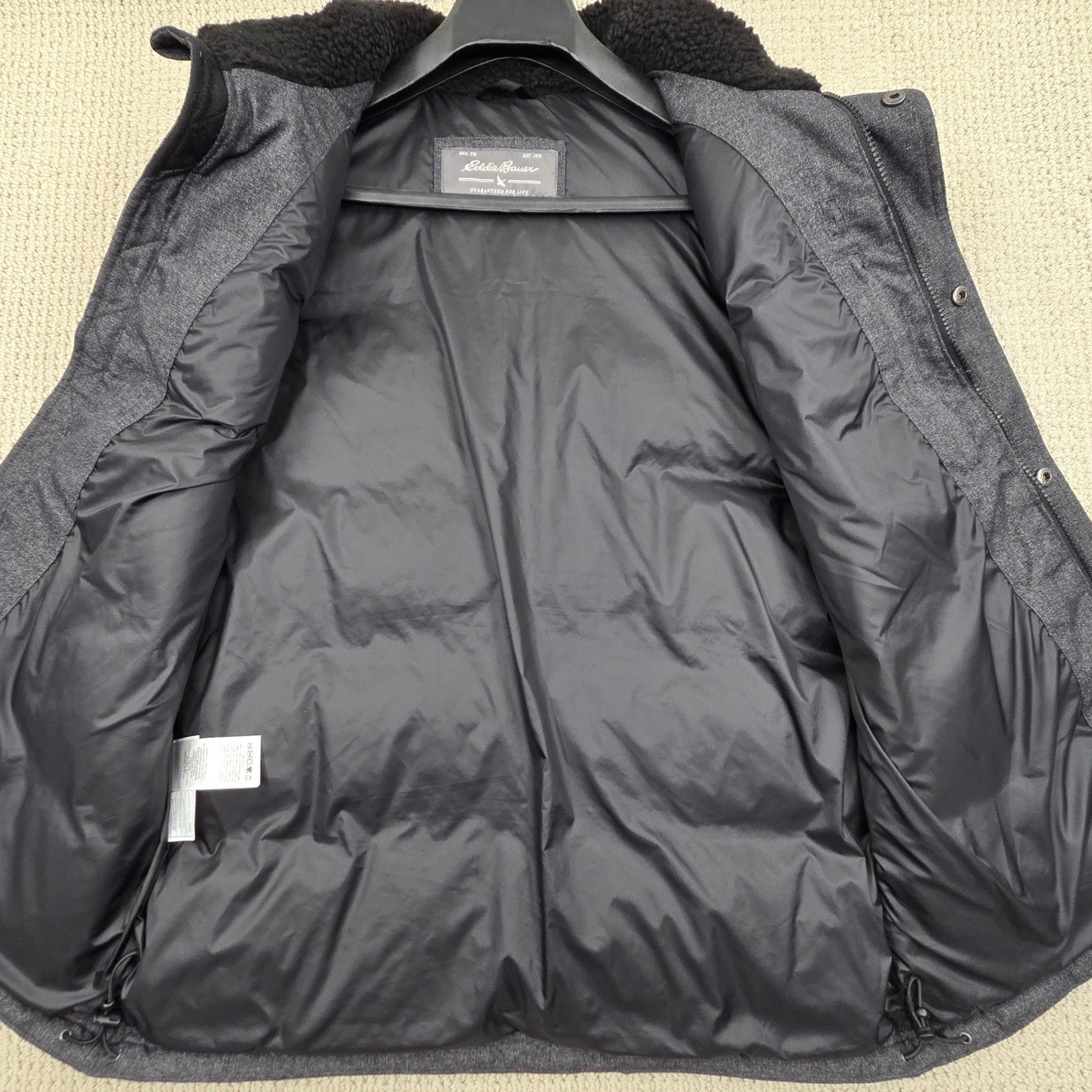 Eddie Bauer CirrusLite Down Puffer Vest Gray Black Mens Medium