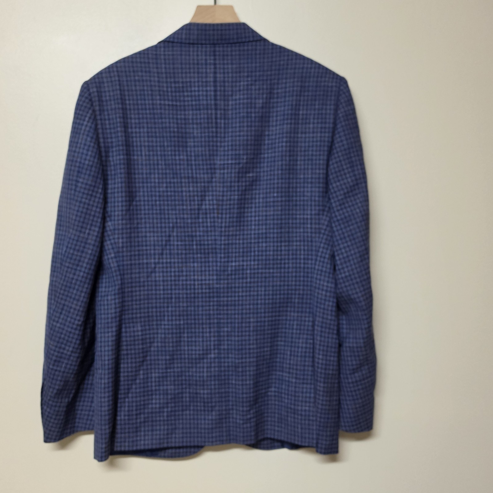 Corneliani Unstructured Blazer US 38R IT 48R Wool Silk Linen Blue Check Italy