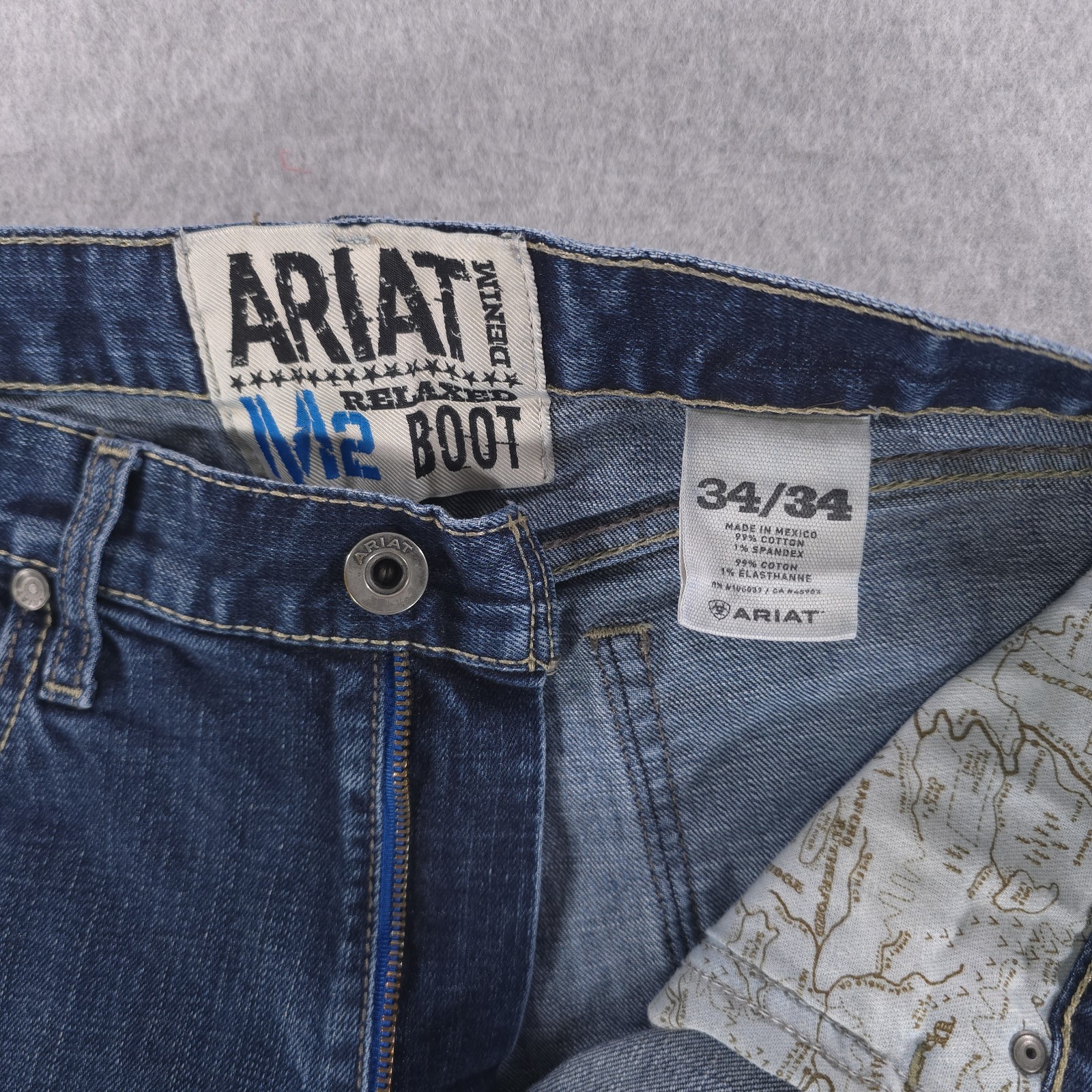 Ariat M2 Relaxed Boot Cut Western Cowboy Ranch Flex Denim Jeans Mens 34×34