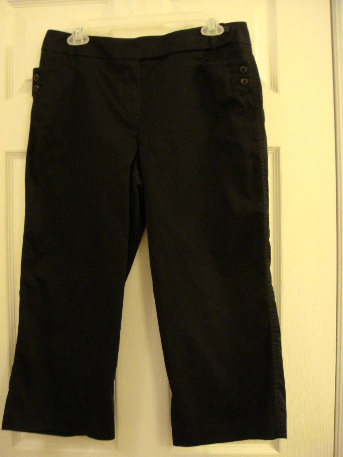 Womens Lifestyle Attitude Black 97% Cotton 3% Spandex Light Weight Capris Siz 10