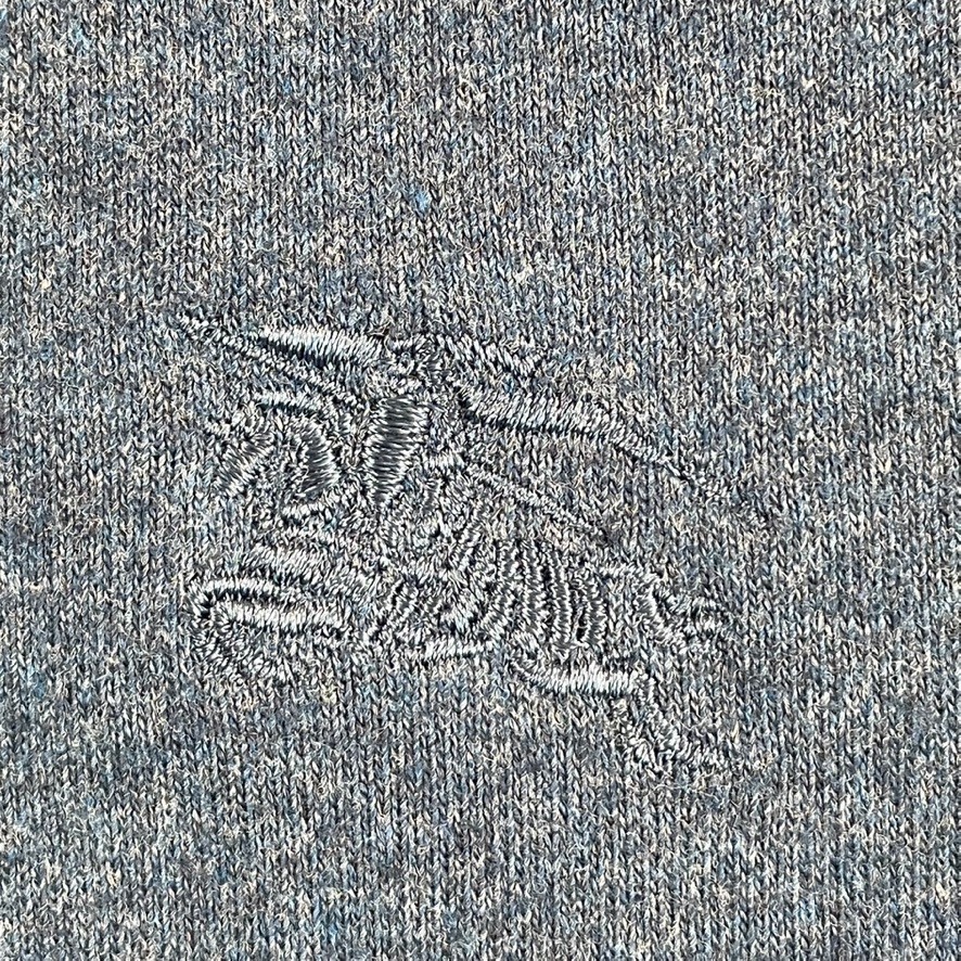 Burberry Brit Nova Check 1/4 Zip Sweater Men XL Heather Blue Embroidered Logo